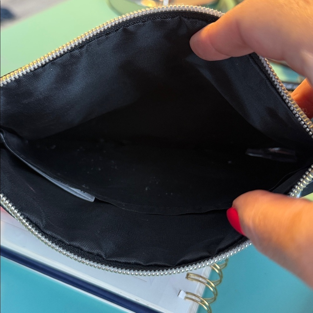 Black 'GLAM AF' Clutch with Pink Sticker Pouch Ipsy cosmetic wristlet pouches - Picture 5 of 6